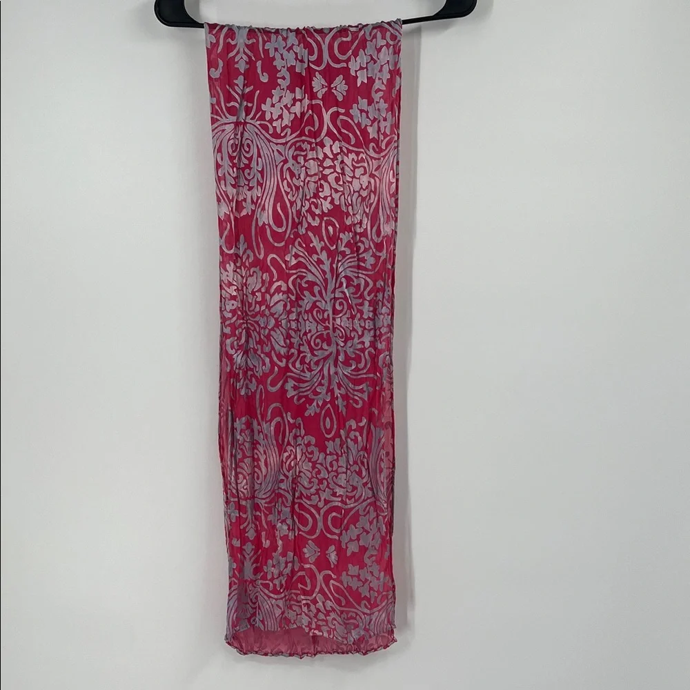 Pink and Silver Filigree Scarf Wrap